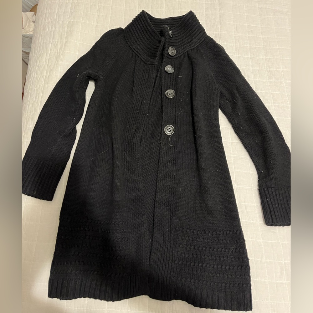Old Navy, black long sleeve, long cardigan with buttons, size medium